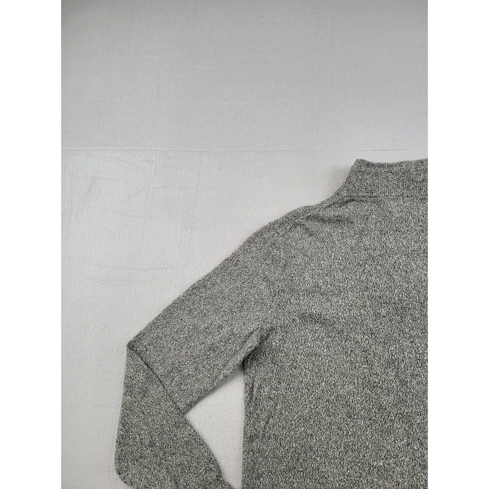 J Crew Men Sweater M Gray 1/4 Zip Pullover Knit Wool Blend Long Sleeve Casual
